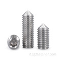 Din914 Acciaio inossidabile 304 VITE SET DI SCOPIA ESAONGIA CON POINT CONE